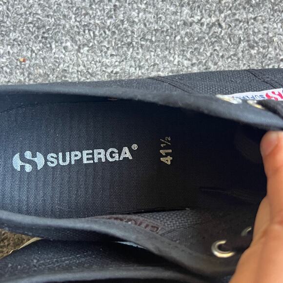 Superga 2790 Platform Sneakers in Black Canvas Women's Sz 10 - Picture 9 of 13